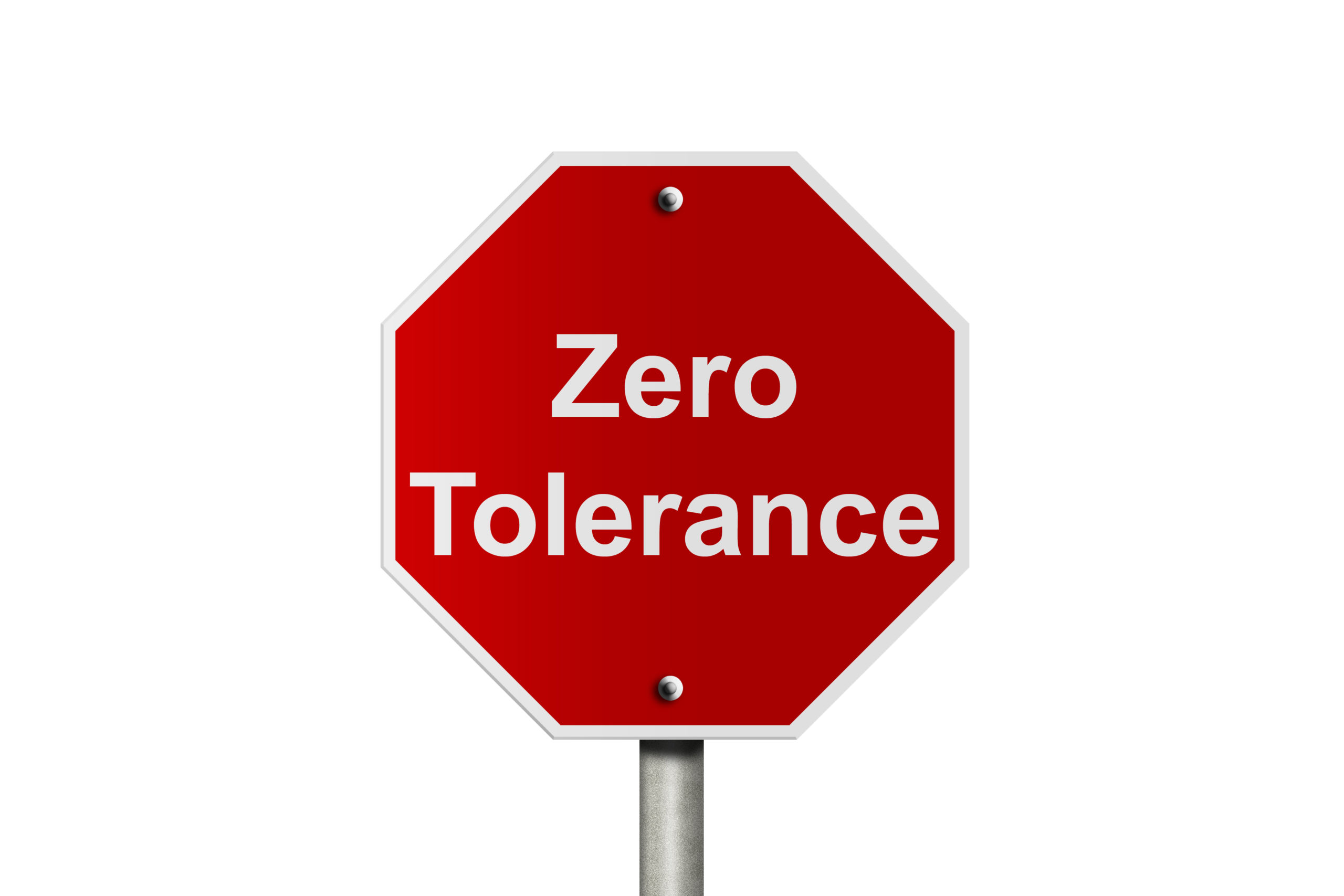 Red stop sign zero tolerance